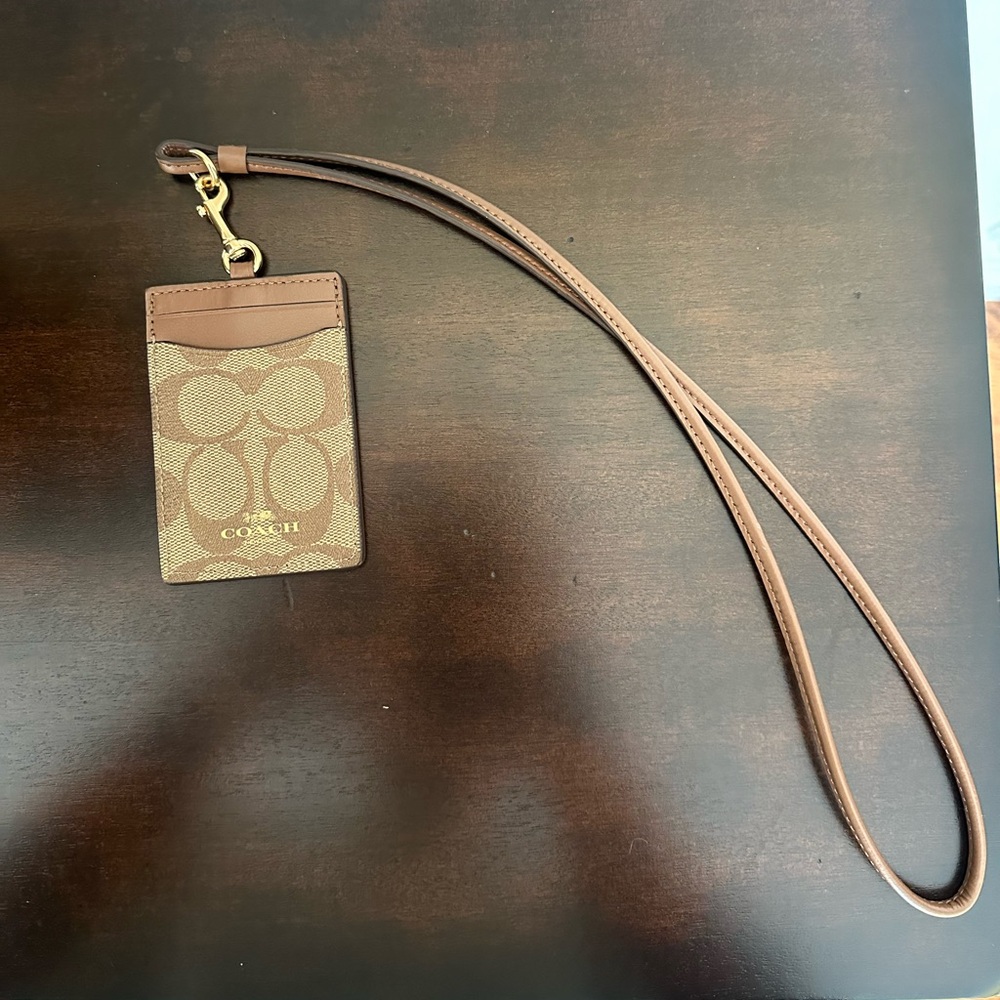 Coach ID holder and lanyard